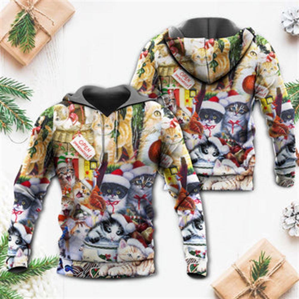 Christmas Cat Love Xmas All Over Print 3D Hoodie For Men And Women, Best Gift For Cat lovers, Best Outfit Christmas
