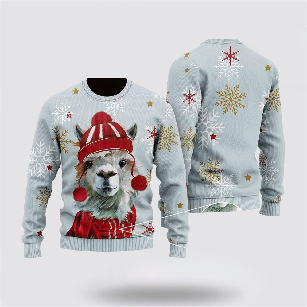 Christmas Cute Llama Ugly Christmas Sweater, Farm Sweater, Christmas Gift, Best Winter Outfit Christmas