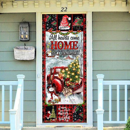 Christmas Door Cover All Hearts Come Home For Christmas - Christmas Door Cover