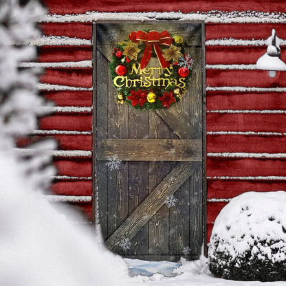 Christmas Door Cover Happy Decor - Christmas Door Cover
