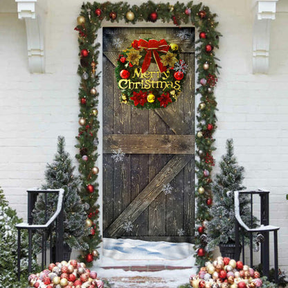 Christmas Door Cover Happy Decor - Christmas Door Cover