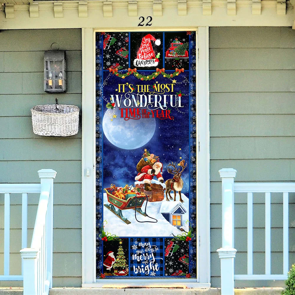 Christmas Door Cover It's The Most Wonderful Time Of The Year - Christmas Door Cover
