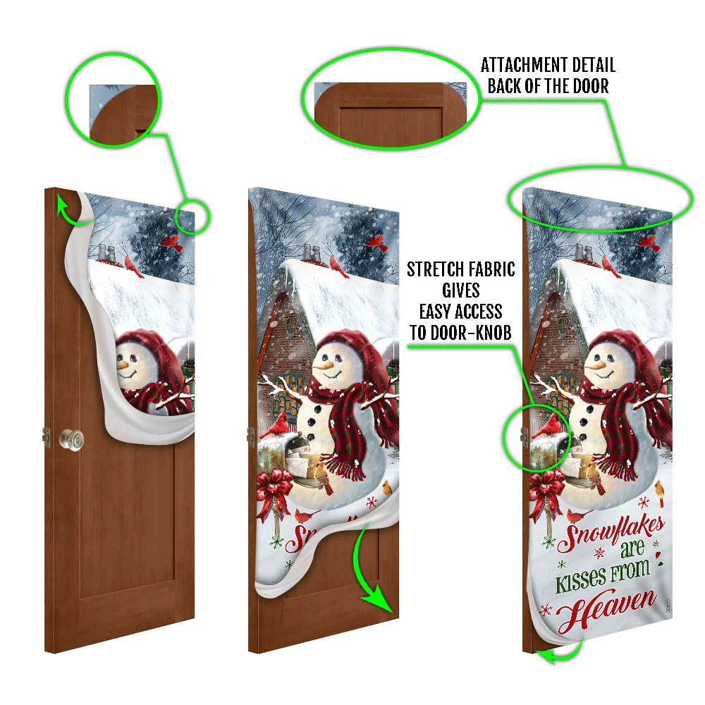 Christmas Door Cover Snowflakes Are Kisses From Heaven - Christmas Door Cover