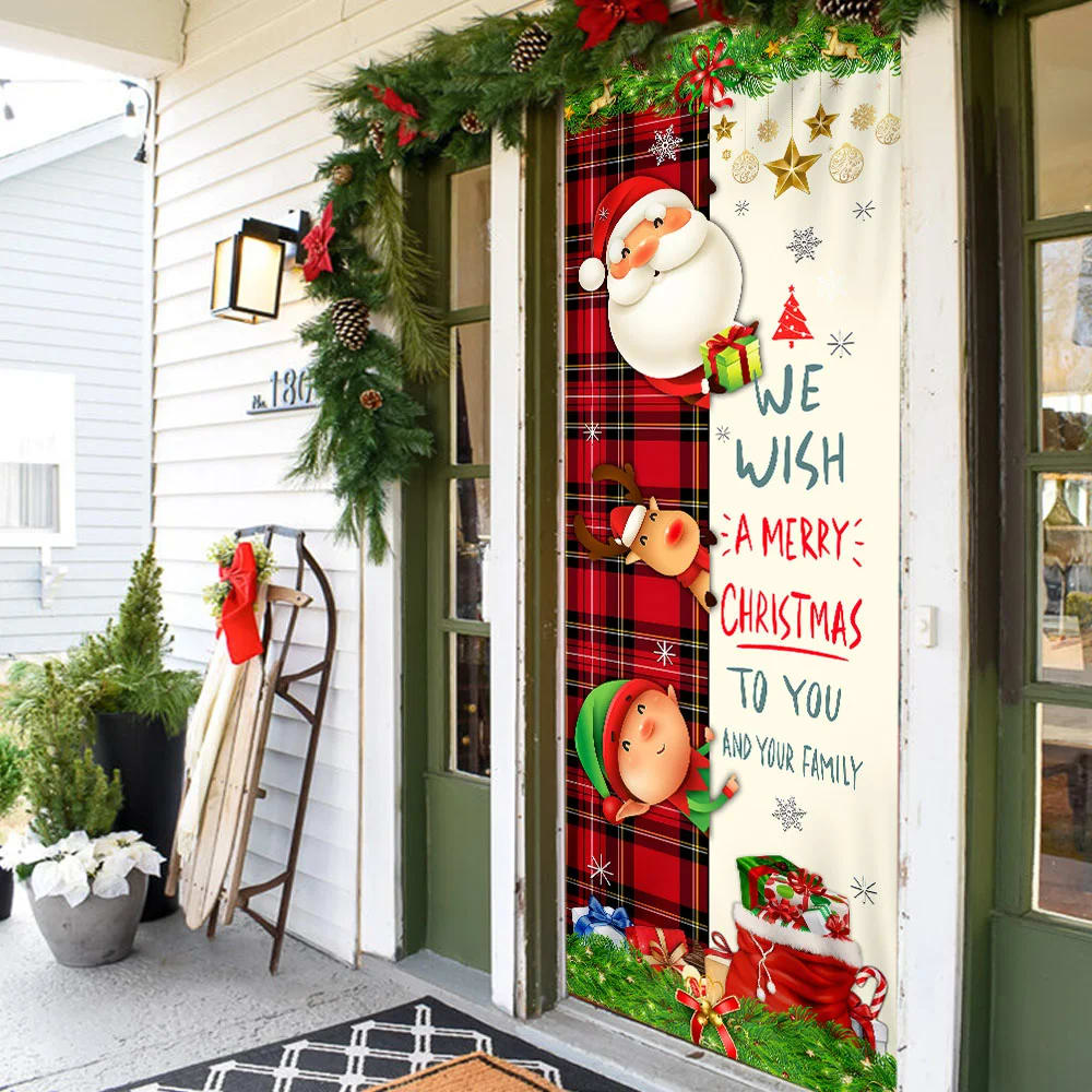 Christmas Door Cover We Wish You A Merry Christmas To You And Your Family - Christmas Door Cover