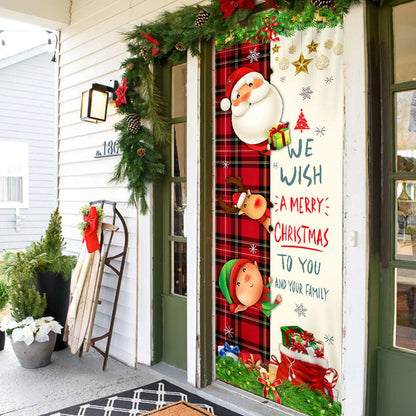 Christmas Door Cover We Wish You A Merry Christmas To You And Your Family - Christmas Door Cover