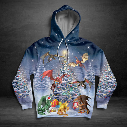 Christmas Dragon Reunion All Over Print 3D Hoodie For Men And Women, Christmas Gift, Warm Winter Clothes, Best Outfit Christmas