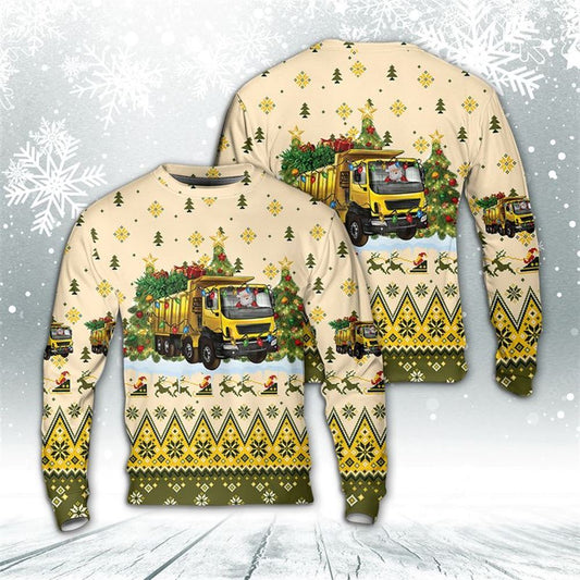 Christmas Dump Truck With Santa Ugly Christmas Sweater For Men And Women, Best Gift For Christmas, The Beautiful Winter Christmas Outfit
