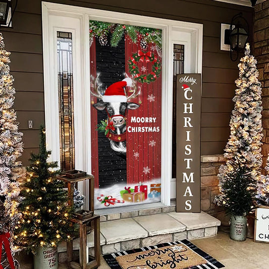 Christmas Farm Door Cover Moorry Christmas - Door Christmas Cover - Christmas Outdoor Decoration