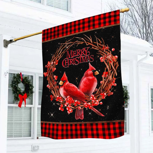 Christmas Flag Merry Christmas Cardinal Flag - Christmas Garden Flag - Christmas House Flag - Christmas Outdoor Decoration