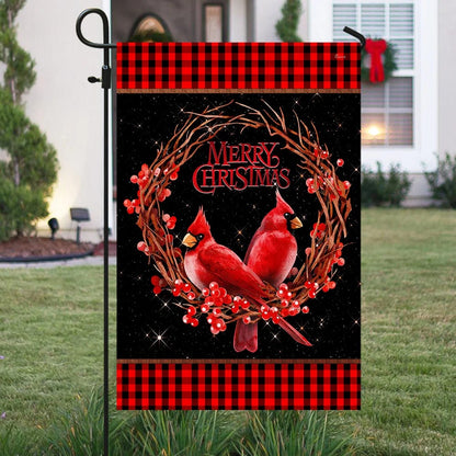Christmas Flag Merry Christmas Cardinal Flag - Christmas Garden Flag - Christmas House Flag - Christmas Outdoor Decoration
