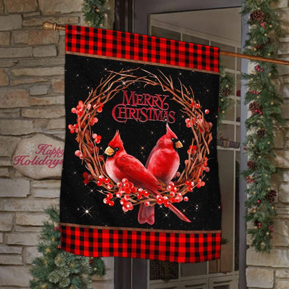 Christmas Flag Merry Christmas Cardinal Flag - Christmas Garden Flag - Christmas House Flag - Christmas Outdoor Decoration