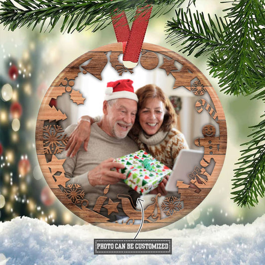 Christmas Gift Ceramic Circle Ornament - Decorative Ornament - Christmas Ornament