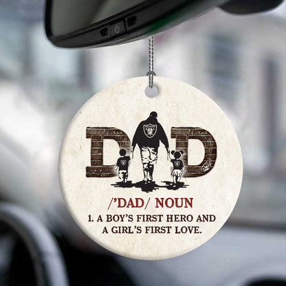 Christmas Gift Dad A Boys First Hero And A Girls First Love Circle Ornament - Christmas Ornament - Ciaocustom