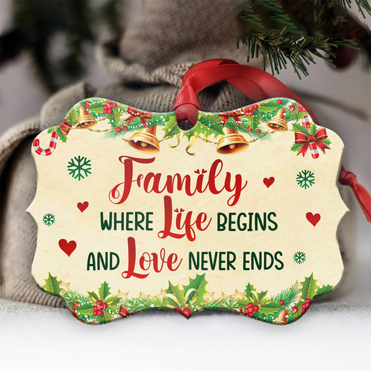 Christmas Gift Family Where Life Begins And Love Never Ends Ornament - Christmas Ornament - Ciaocustom