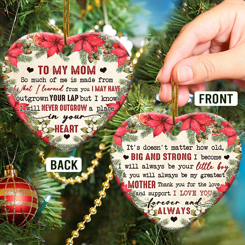 Christmas Gift To My Mom Heart Ceramic Ornament - Christmas Ornament - Christmas Gift