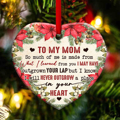 Christmas Gift To My Mom Heart Ceramic Ornament - Christmas Ornament - Christmas Gift