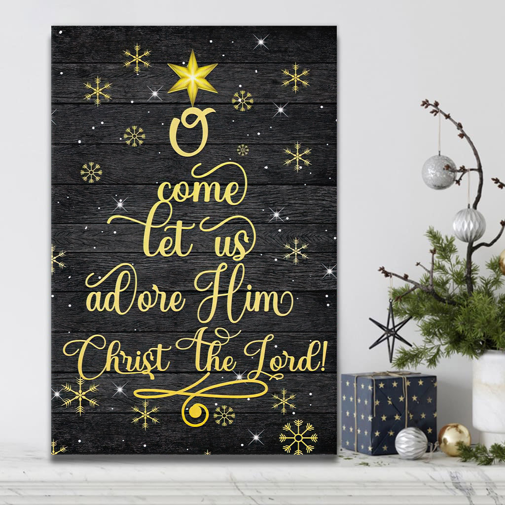 Christmas Gifts O Come Let Us Adore Him Christ The Lord Wall Art Canvas - Art On Wall