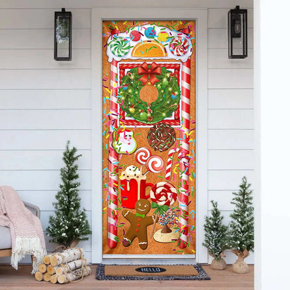 Christmas Ginger Bread Door Cover - Door Christmas Cover - Christmas Outdoor Decoration