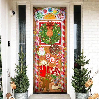 Christmas Ginger Bread Door Cover - Door Christmas Cover - Christmas Outdoor Decoration