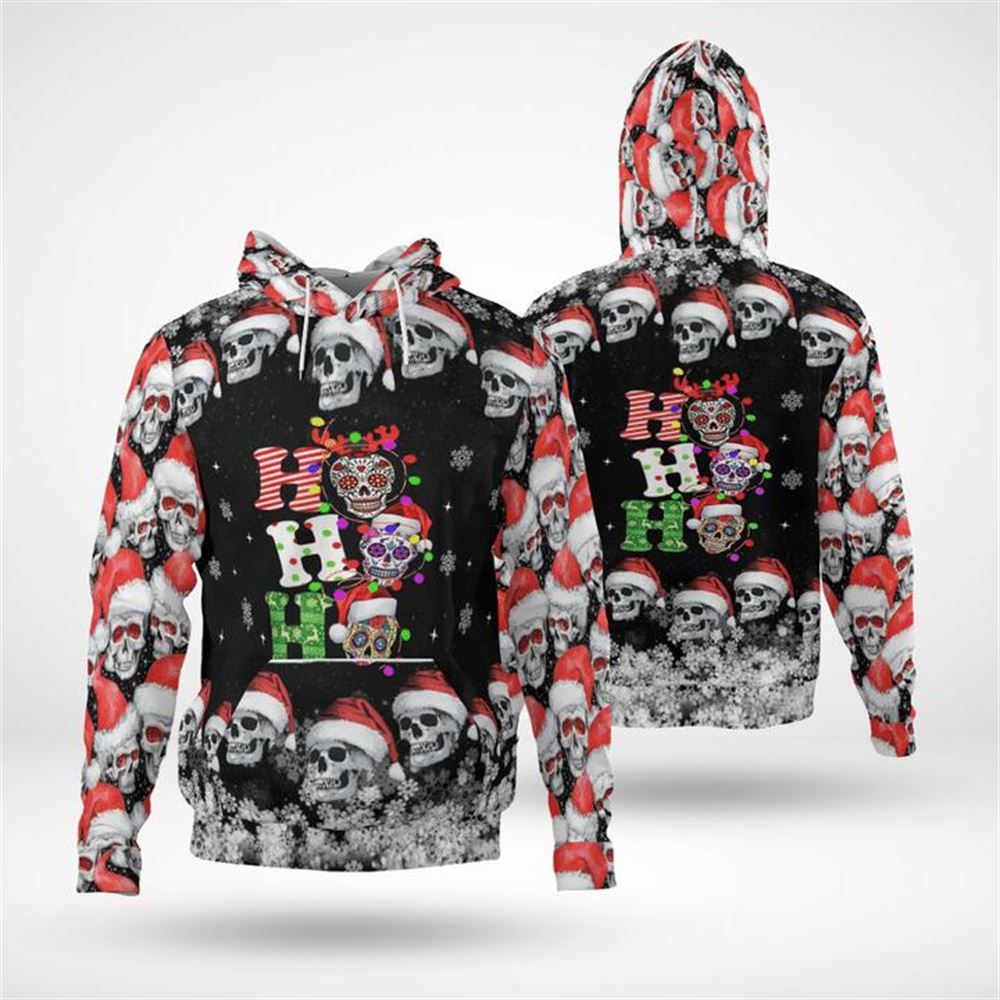 Christmas Gothic Skull All Over Print 3D Hoodie For Men And Women, Christmas Gift, Warm Winter Clothes, Best Outfit Christmas