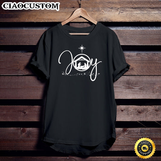 Christmas Joy Jesus Nativity Scene Faith Gift T-Shirt - Christian Shirt