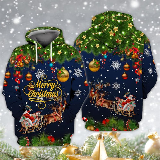Christmas Santa Claus All Over Print 3D Hoodie For Men And Women, Christmas Gift, Warm Winter Clothes, Best Outfit Christmas