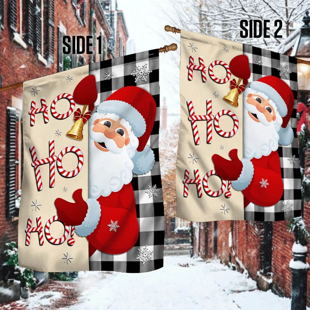 Christmas Santa Claus Welcome Home Ho Ho Ho Flag - Christmas Garden Flag - Christmas House Flag - Christmas Outdoor Decoration