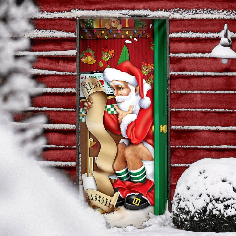 Christmas Santa Door Cover Funny - Christmas Door Cover