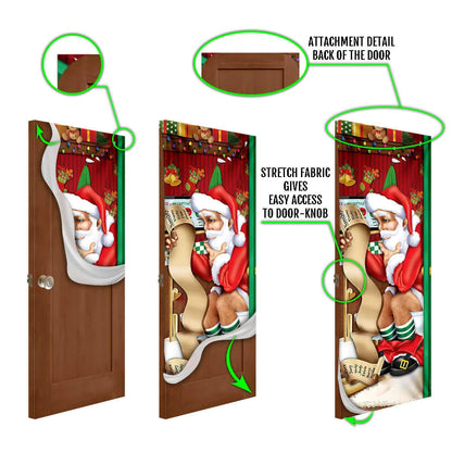Christmas Santa Door Cover Funny - Christmas Door Cover