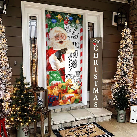 Christmas Santa Door Cover Hoho - Christmas Door Cover