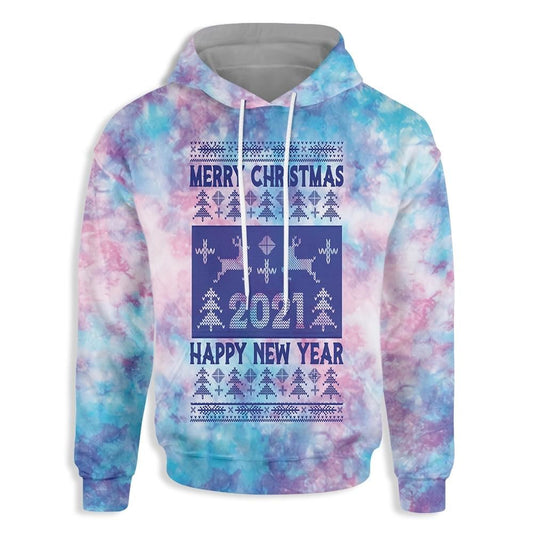 Christmas Santa Pattern Tie Dye All Over Print 3D Hoodie For Men And Women, Christmas Gift, Warm Winter Clothes, Best Outfit Christmas