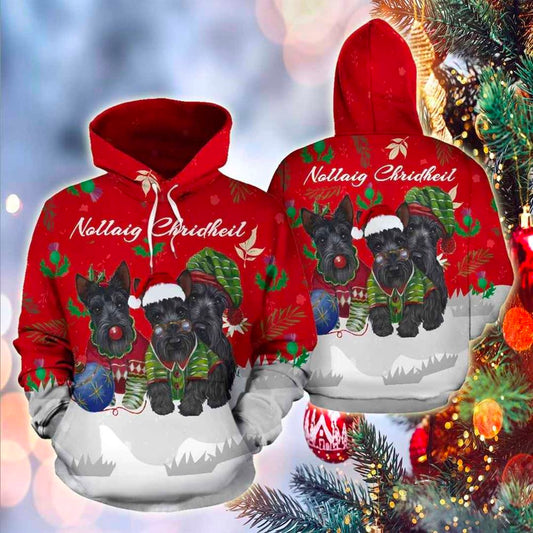 Christmas Scottish Terrier Scotland All Over Print 3D Hoodie For Men And Women, Best Gift For Dog lovers, Best Outfit Christmas