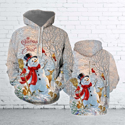Christmas Snowman All Over Print 3D Hoodie For Men And Women, Christmas Gift, Warm Winter Clothes, Best Outfit Christmas