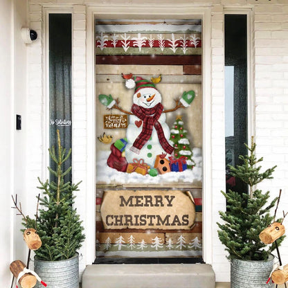 Christmas Snowman Door Cover - Door Christmas Cover - Christmas Outdoor Decoration
