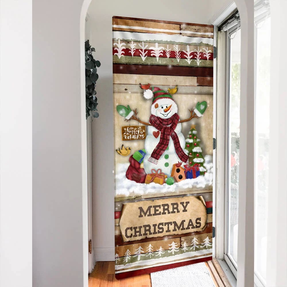 Christmas Snowman Door Cover - Door Christmas Cover - Christmas Outdoor Decoration