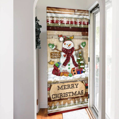 Christmas Snowman Door Cover - Door Christmas Cover - Christmas Outdoor Decoration