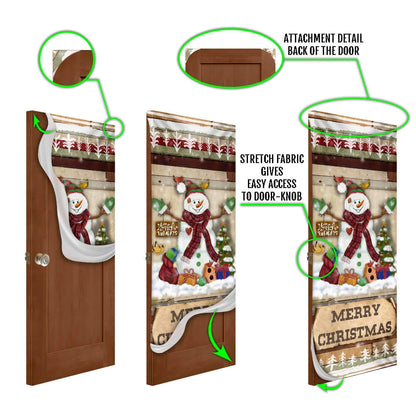 Christmas Snowman Door Cover - Door Christmas Cover - Christmas Outdoor Decoration
