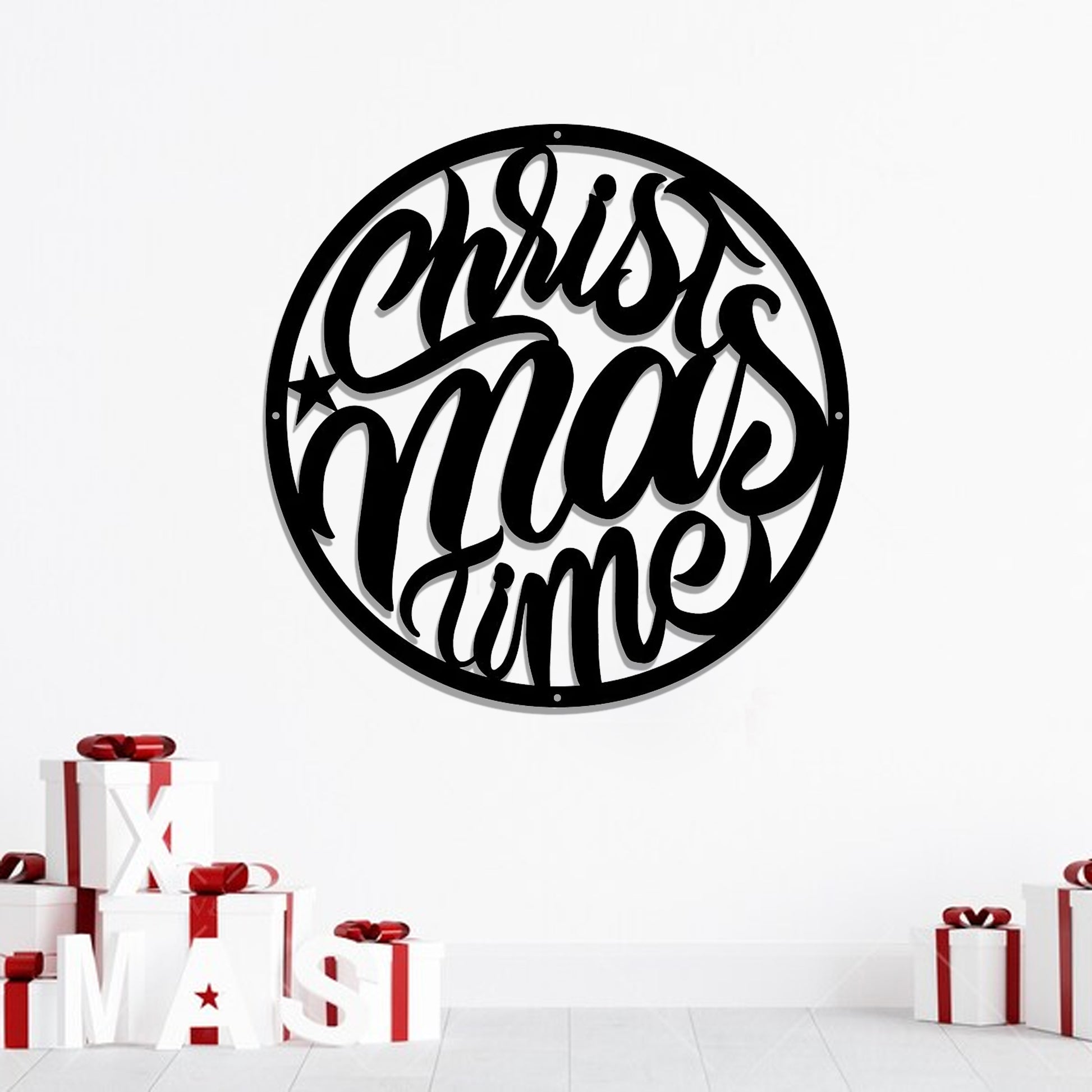 Christmas Time Metal Sign - Christmas Metal Wall Decor - Christmas Wall Art - Ciaocustom