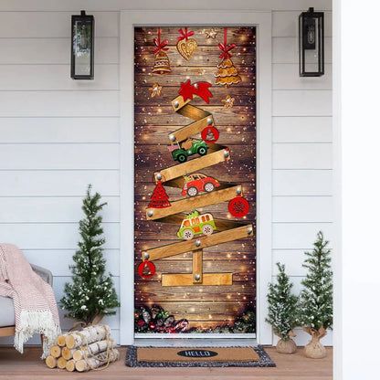 Christmas Tree Door Cover Memories - Door Christmas Cover - Christmas Outdoor Decoration