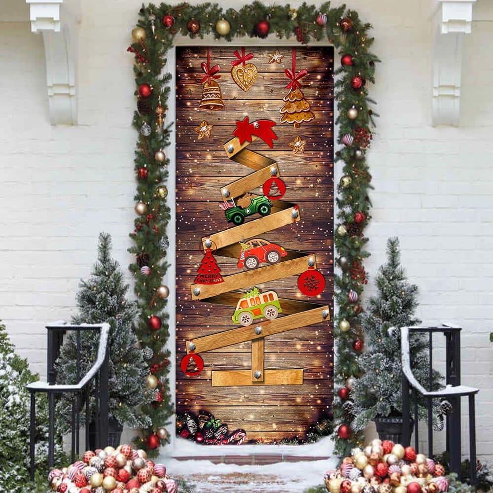 Christmas Tree Door Cover Memories - Door Christmas Cover - Christmas Outdoor Decoration