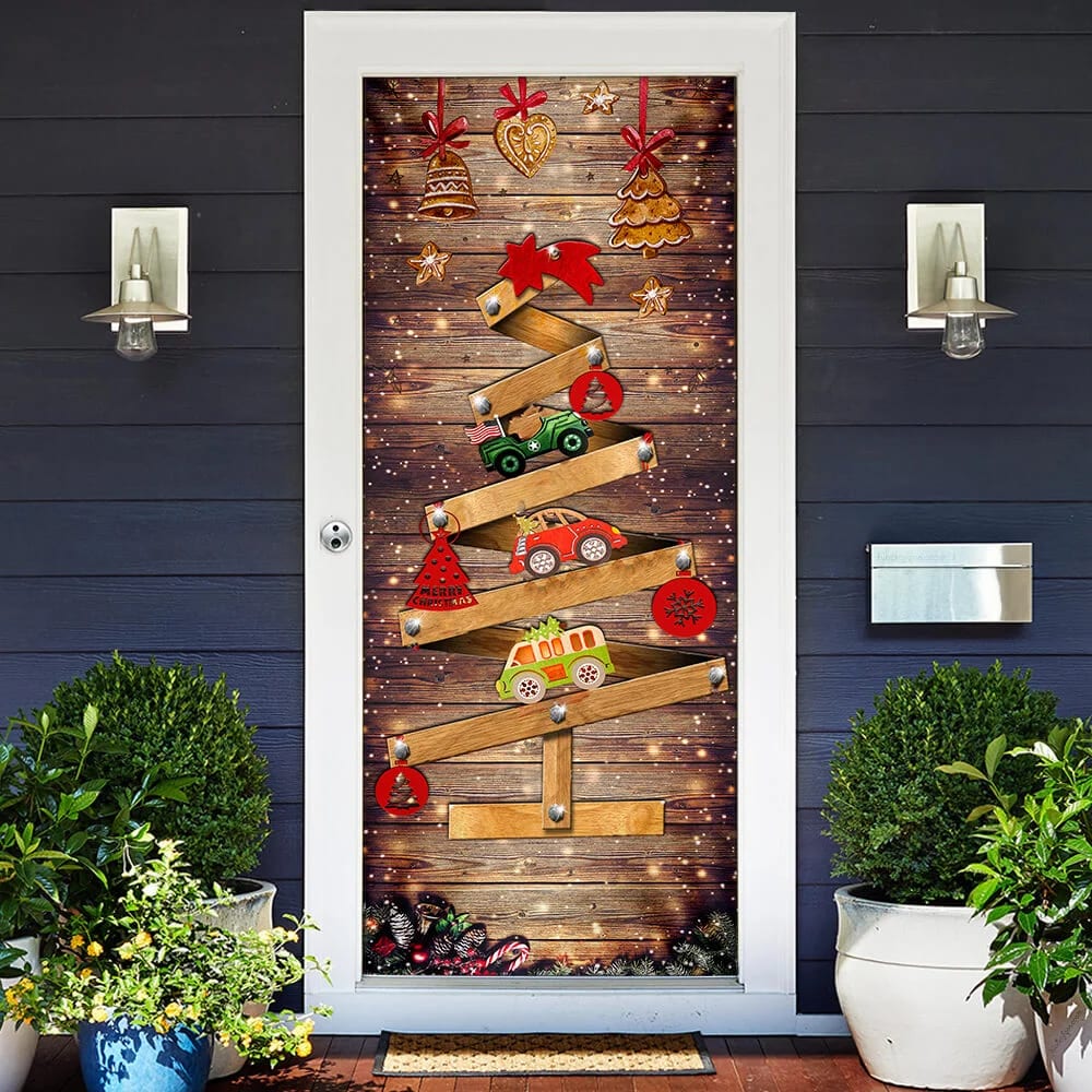 Christmas Tree Door Cover Memories - Door Christmas Cover - Christmas Outdoor Decoration