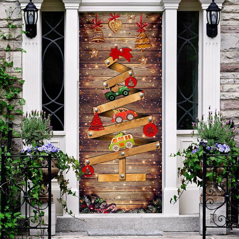Christmas Tree Door Cover Memories - Door Christmas Cover - Christmas Outdoor Decoration