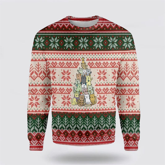 Christmas Tree Made By Cats Ugly Christmas Sweater For Men And Women, Best Gift For Christmas, Christmas Fashion Winter