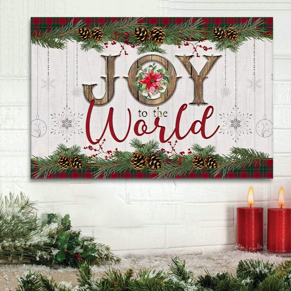 Christmas Wall Art Joy To The World Canvas Print Gift - Art On Wall - Religious Canvas Painting