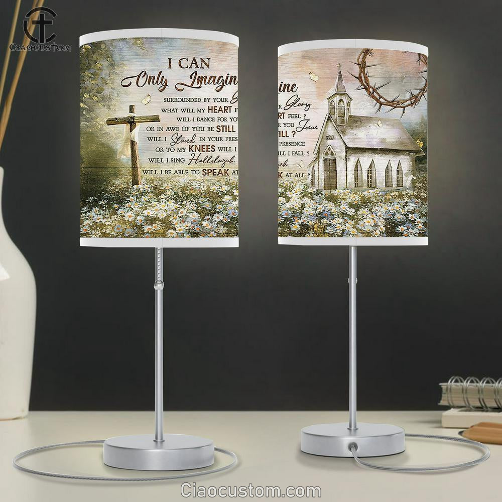 Church Daisy Garden I Can Only Imagine Table Lamp For Bedroom - Bible Verse Table Lamp - Religious Room Decor