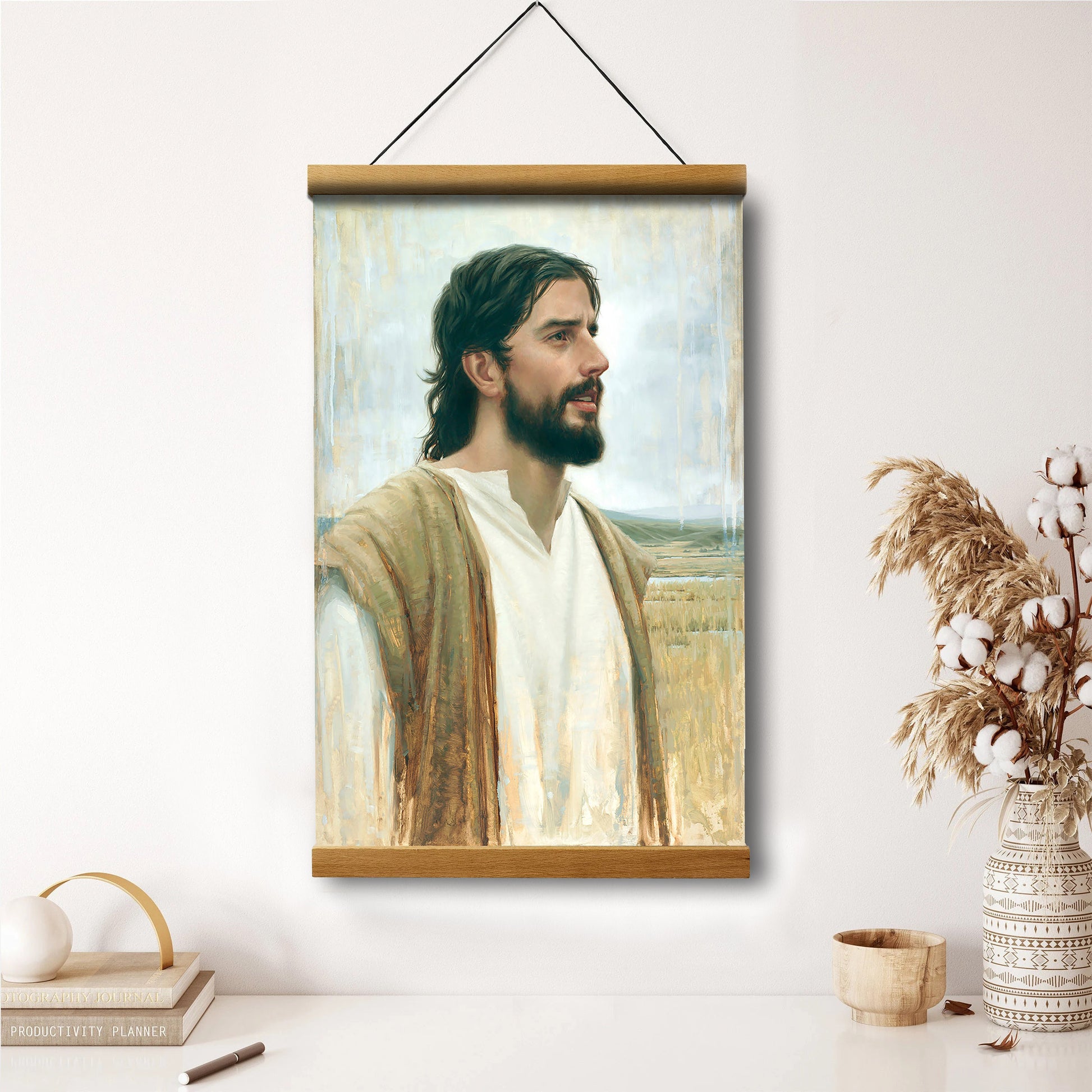 Clarity In His Mission Hanging Canvas Wall Art - Jesus Picture - Jesus Portrait Canvas - Religious Canvas