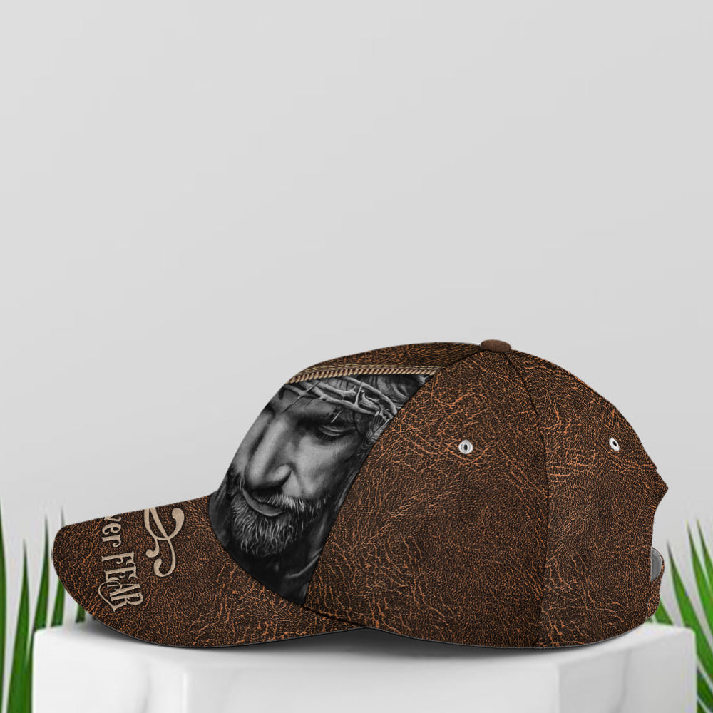 Classic Leather Style Faith Over Fear Baseball Cap