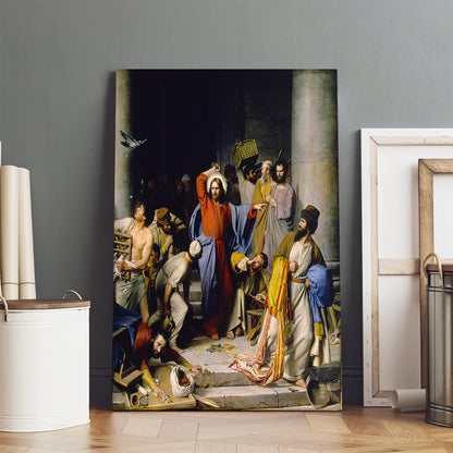 Cleansing Of The Temple Canvas Wall Art - Christan Wall Decor