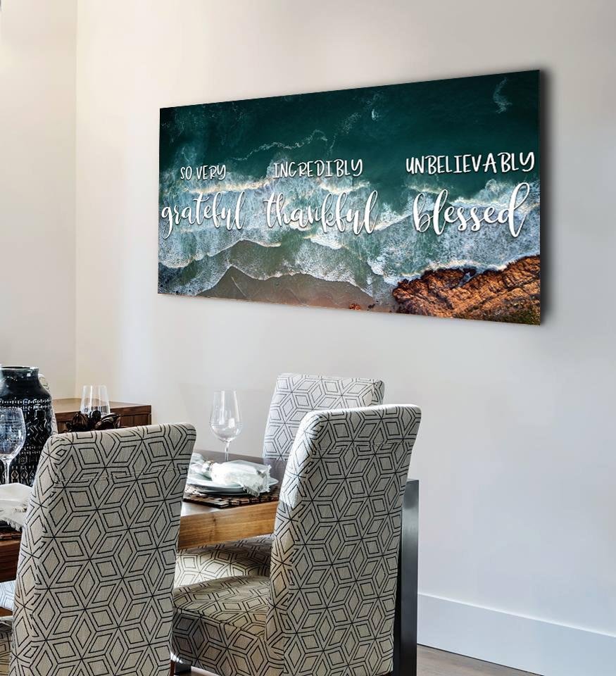 Cliffs Thankful, Grateful & Blessed Wall Art - Christian Canvas Wall Art