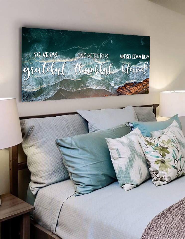 Cliffs Thankful, Grateful & Blessed Wall Art - Christian Canvas Wall Art